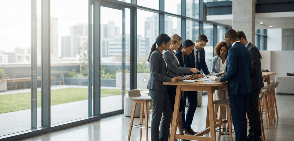 Business professionals in a strategy meeting