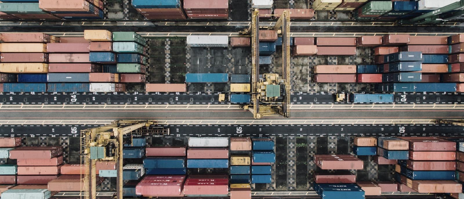 Container terminal seen from above