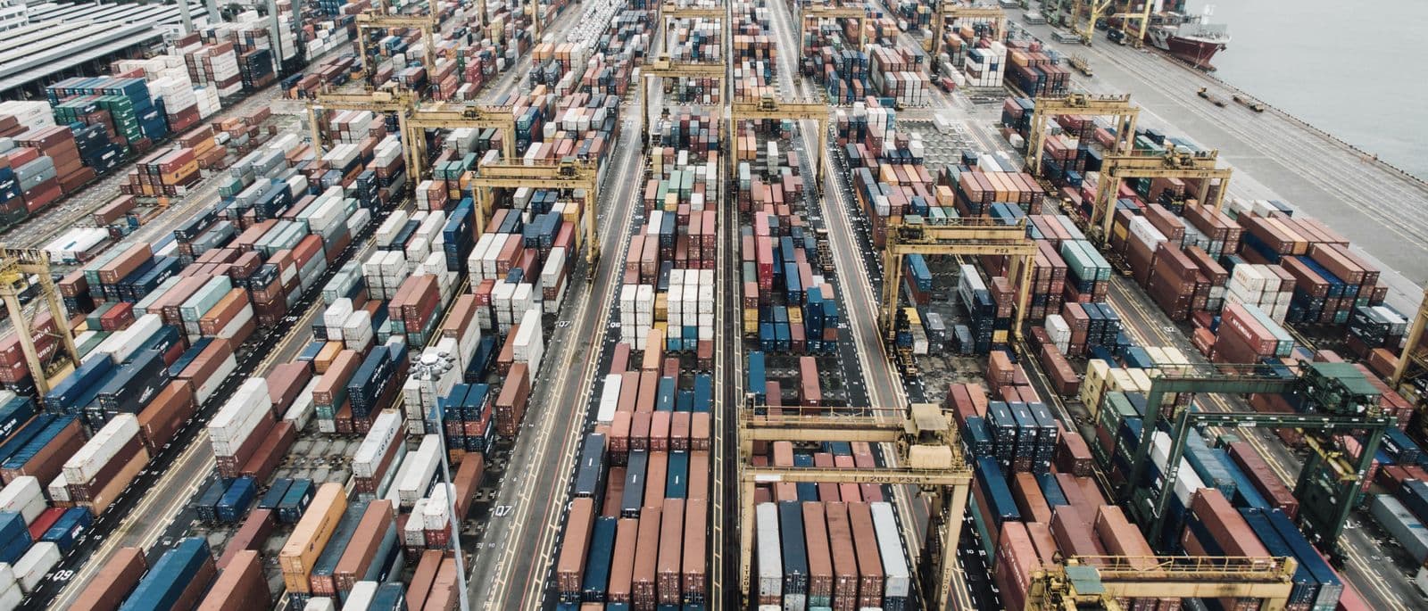 Container terminal with stacking cranes