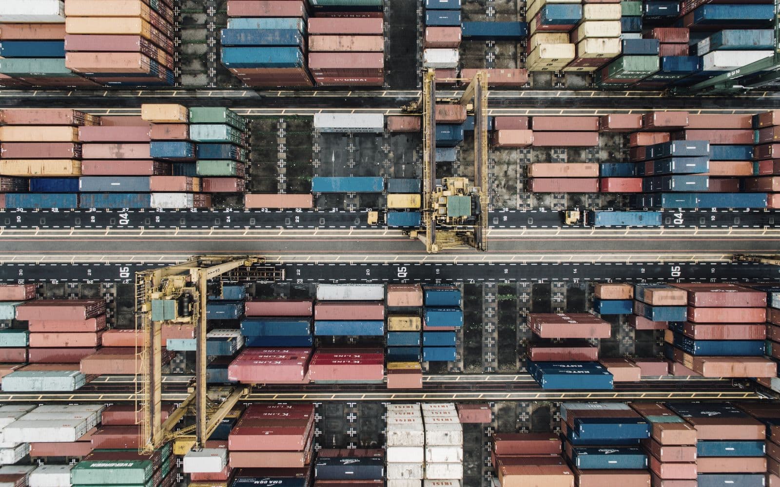 Container terminal seen from above